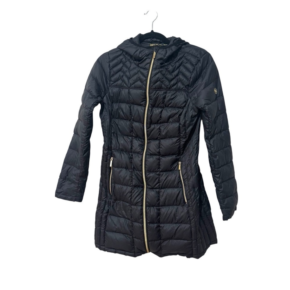 Michael kors black long winter jacket Small